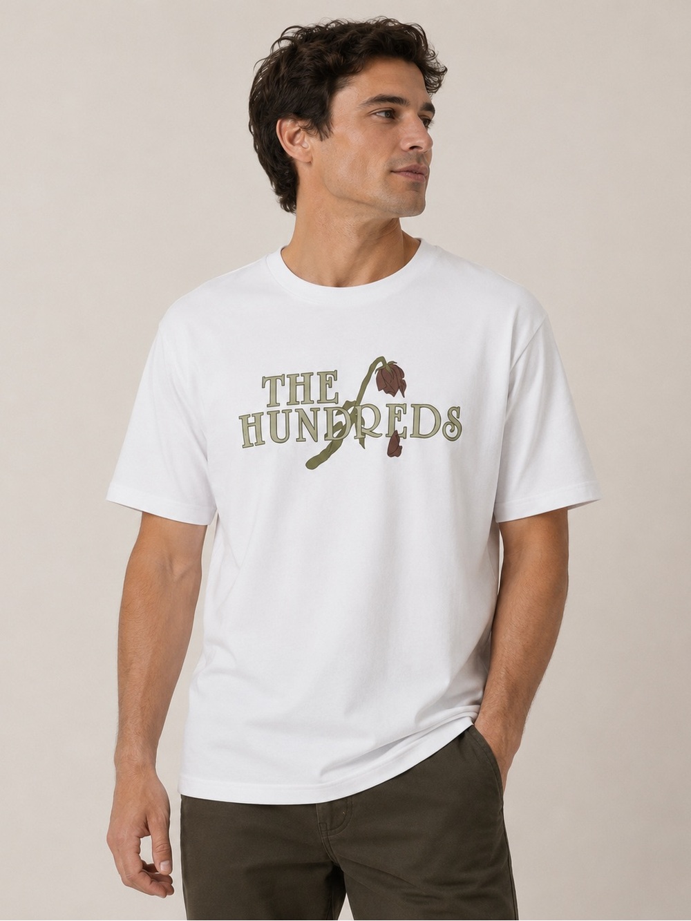 The Hundreds Rose Logo Graphic T-Shirt White Unisex Streetwear Size M
